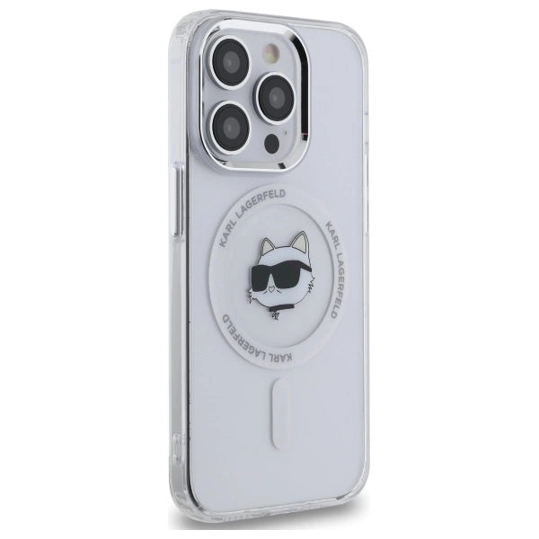 Etui Karl Lagerfeld IML Metal Choupette Head MagSafe na iPhone 14 Pro - białe_3