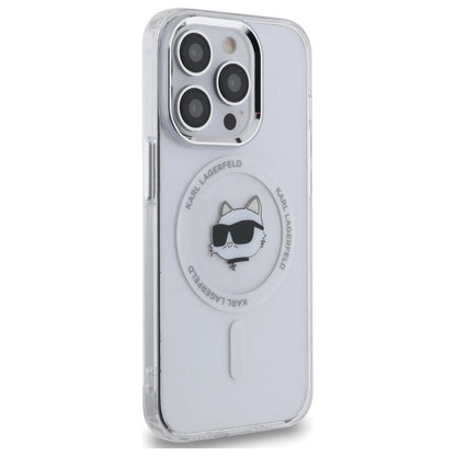Etui Karl Lagerfeld IML Metal Choupette Head MagSafe na iPhone 14 Pro - białe_3