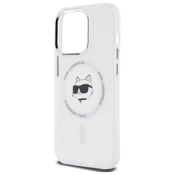 Etui Karl Lagerfeld IML Metal Choupette Head MagSafe na iPhone 14 Pro - białe_5