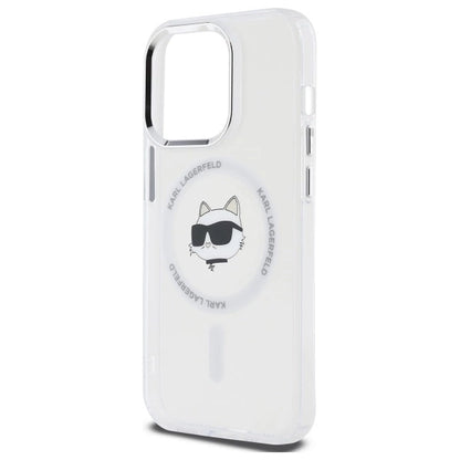 Etui Karl Lagerfeld IML Metal Choupette Head MagSafe na iPhone 14 Pro - białe_5