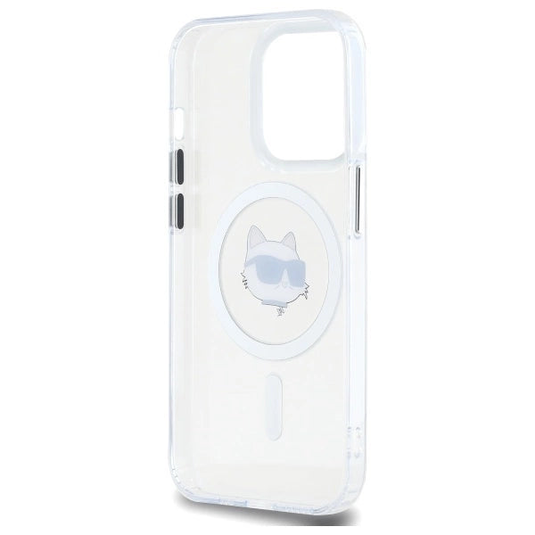 Etui Karl Lagerfeld IML Metal Choupette Head MagSafe na iPhone 14 Pro - białe_6