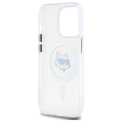 Etui Karl Lagerfeld IML Metal Choupette Head MagSafe na iPhone 14 Pro - białe_6