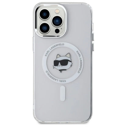 Etui Karl Lagerfeld IML Metal Choupette Head MagSafe na iPhone 14 Pro Max - białe_2
