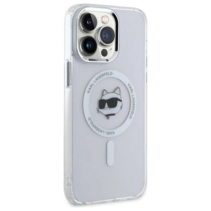Etui Karl Lagerfeld IML Metal Choupette Head MagSafe na iPhone 14 Pro Max - białe_3