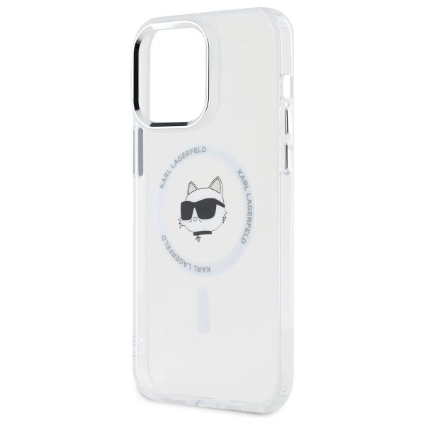 Etui Karl Lagerfeld IML Metal Choupette Head MagSafe na iPhone 14 Pro Max - białe_5