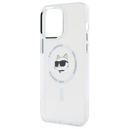 Etui Karl Lagerfeld IML Metal Choupette Head MagSafe na iPhone 14 Pro Max - białe_5