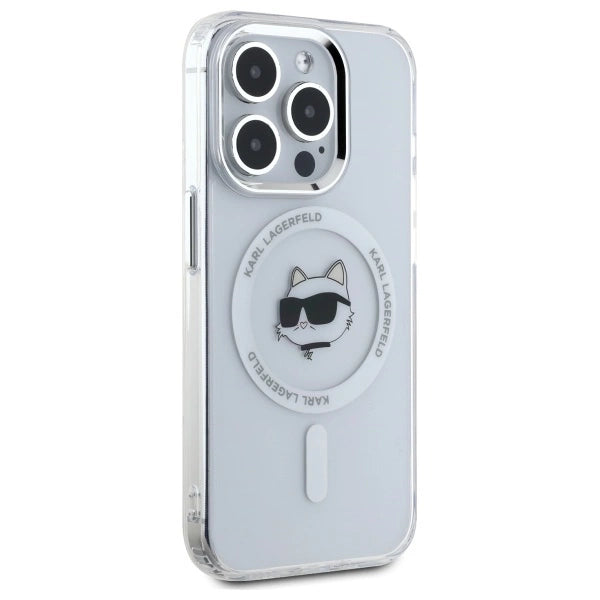 Etui Karl Lagerfeld IML Metal Choupette Head MagSafe na iPhone 15 Pro - białe_3