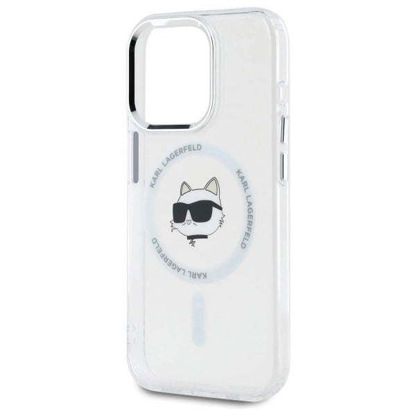 Etui Karl Lagerfeld IML Metal Choupette Head MagSafe na iPhone 15 Pro - białe_5