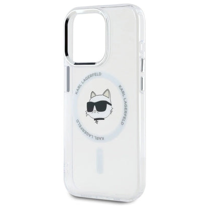 Etui Karl Lagerfeld IML Metal Choupette Head MagSafe na iPhone 15 Pro - białe_5