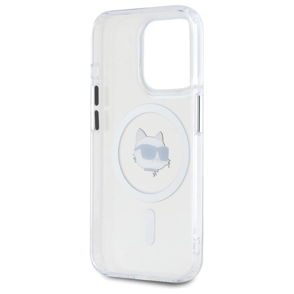 Etui Karl Lagerfeld IML Metal Choupette Head MagSafe na iPhone 15 Pro - białe_6