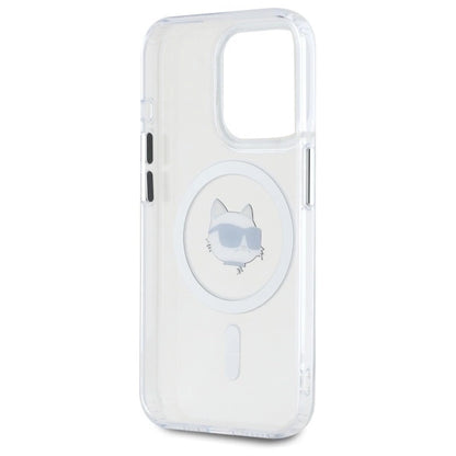Etui Karl Lagerfeld IML Metal Choupette Head MagSafe na iPhone 15 Pro - białe_6