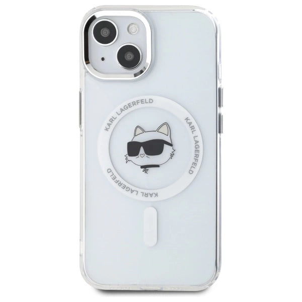 Etui Karl Lagerfeld IML Metal Choupette Head MagSafe na iPhone 15 Plus - białe_2