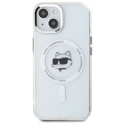 Etui Karl Lagerfeld IML Metal Choupette Head MagSafe na iPhone 15 Plus - białe_2