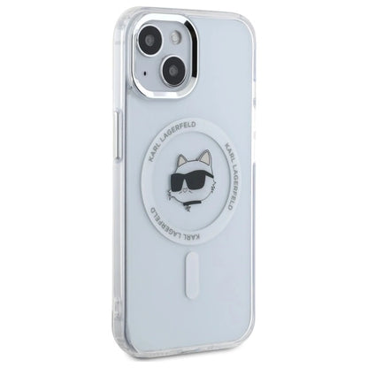 Etui Karl Lagerfeld IML Metal Choupette Head MagSafe na iPhone 15 Plus - białe_3