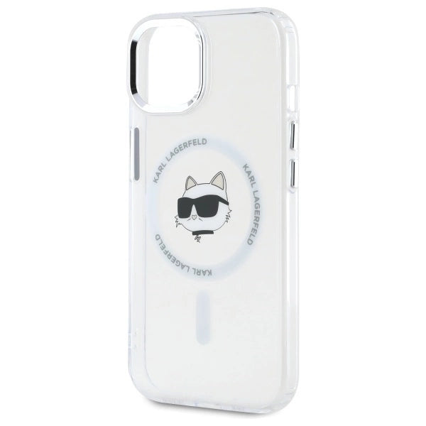 Etui Karl Lagerfeld IML Metal Choupette Head MagSafe na iPhone 15 Plus - białe_5