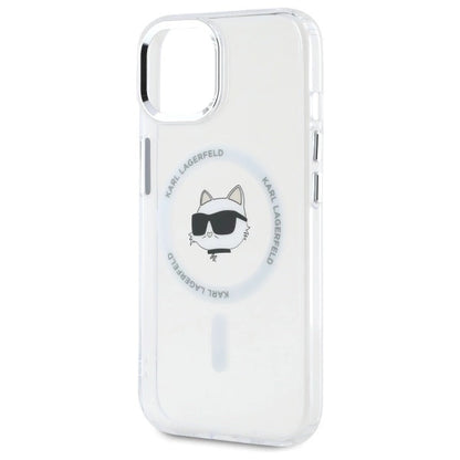 Etui Karl Lagerfeld IML Metal Choupette Head MagSafe na iPhone 15 Plus - białe_5