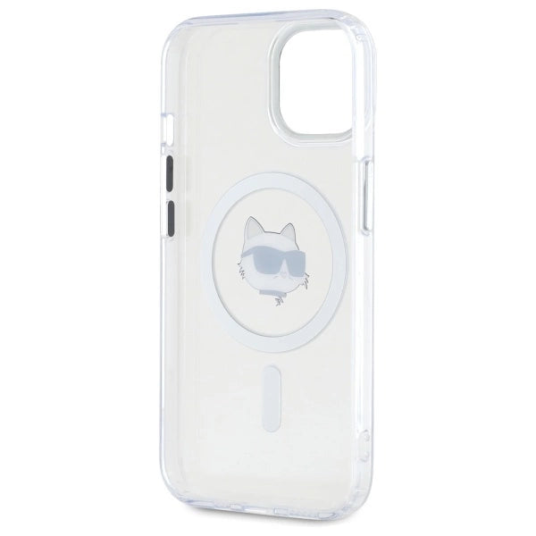 Etui Karl Lagerfeld IML Metal Choupette Head MagSafe na iPhone 15 Plus - białe_6