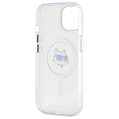 Etui Karl Lagerfeld IML Metal Choupette Head MagSafe na iPhone 15 Plus - białe_6