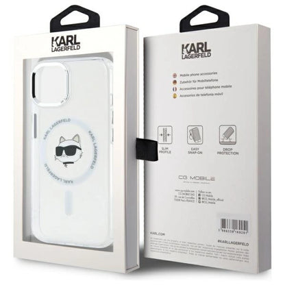 Etui Karl Lagerfeld IML Metal Choupette Head MagSafe na iPhone 15 Plus - białe_7