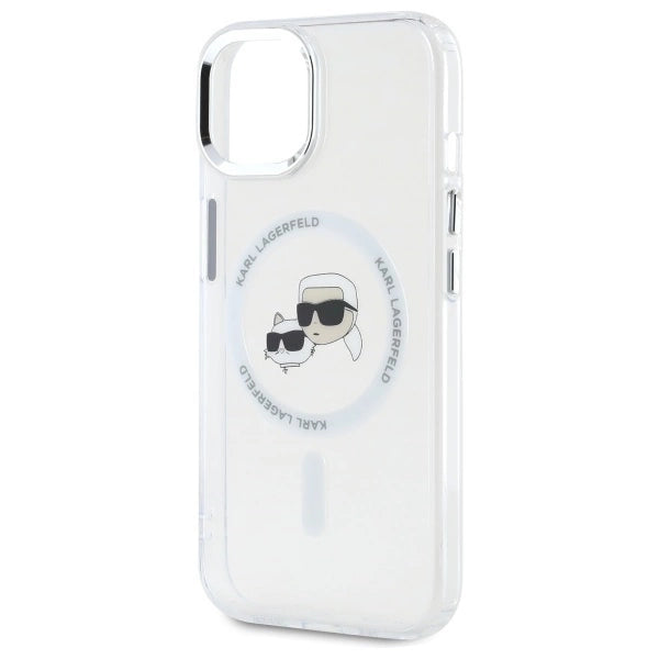 Etui Karl Lagerfeld IML Metal Karl&Choupette Head MagSafe na iPhone 15 - białe_5