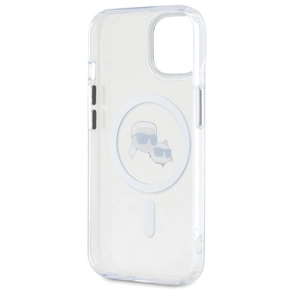 Etui Karl Lagerfeld IML Metal Karl&Choupette Head MagSafe na iPhone 15 - białe_6