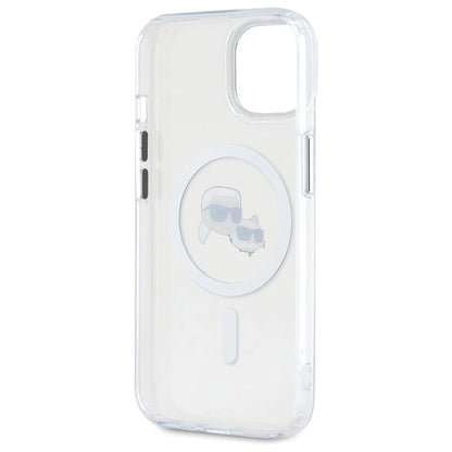 Etui Karl Lagerfeld IML Metal Karl&Choupette Head MagSafe na iPhone 15 - białe_6