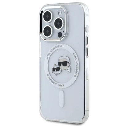 Etui Karl Lagerfeld IML Metal Karl&Choupette Head MagSafe na iPhone 15 Pro Max - białe_1