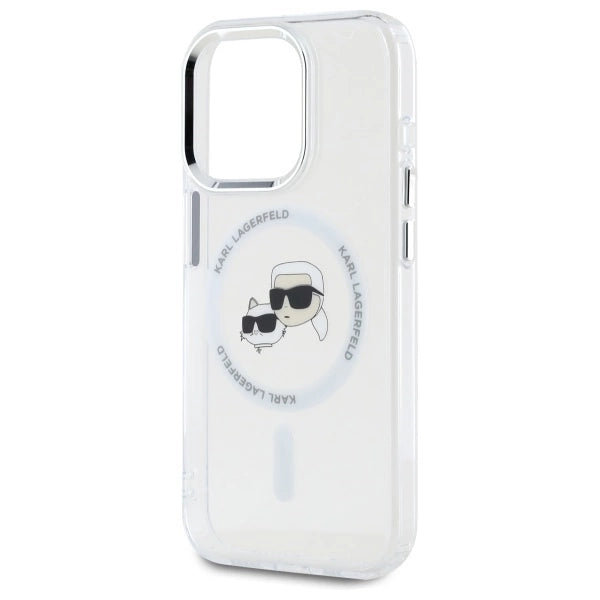 Etui Karl Lagerfeld IML Metal Karl&Choupette Head MagSafe na iPhone 15 Pro Max - białe_5