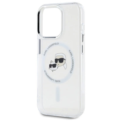 Etui Karl Lagerfeld IML Metal Karl&Choupette Head MagSafe na iPhone 15 Pro Max - białe_5