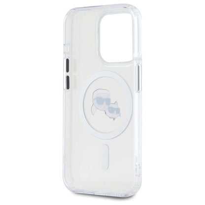 Etui Karl Lagerfeld IML Metal Karl&Choupette Head MagSafe na iPhone 15 Pro Max - białe_6