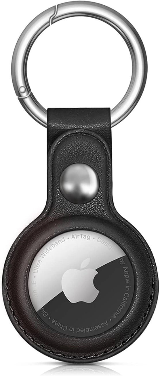 Apple AirTag PU Leather Case - Black_0