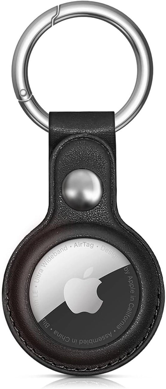Apple AirTag PU Leather Case - Black_0
