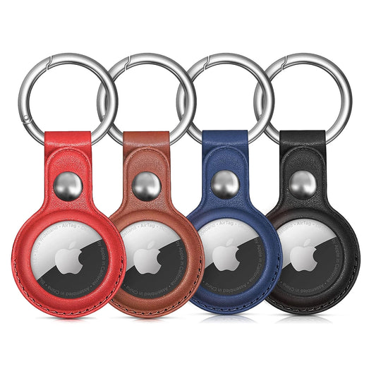 Apple AirTag PU Leather Case - Black, Brown, Red, Blue - 4 pieces_0