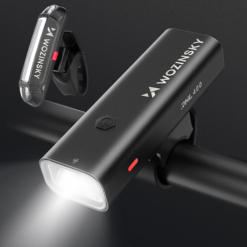 Wozinsky WSBLB2 Front (400 lm) and Rear USB-C Bike Light Set - Black_4