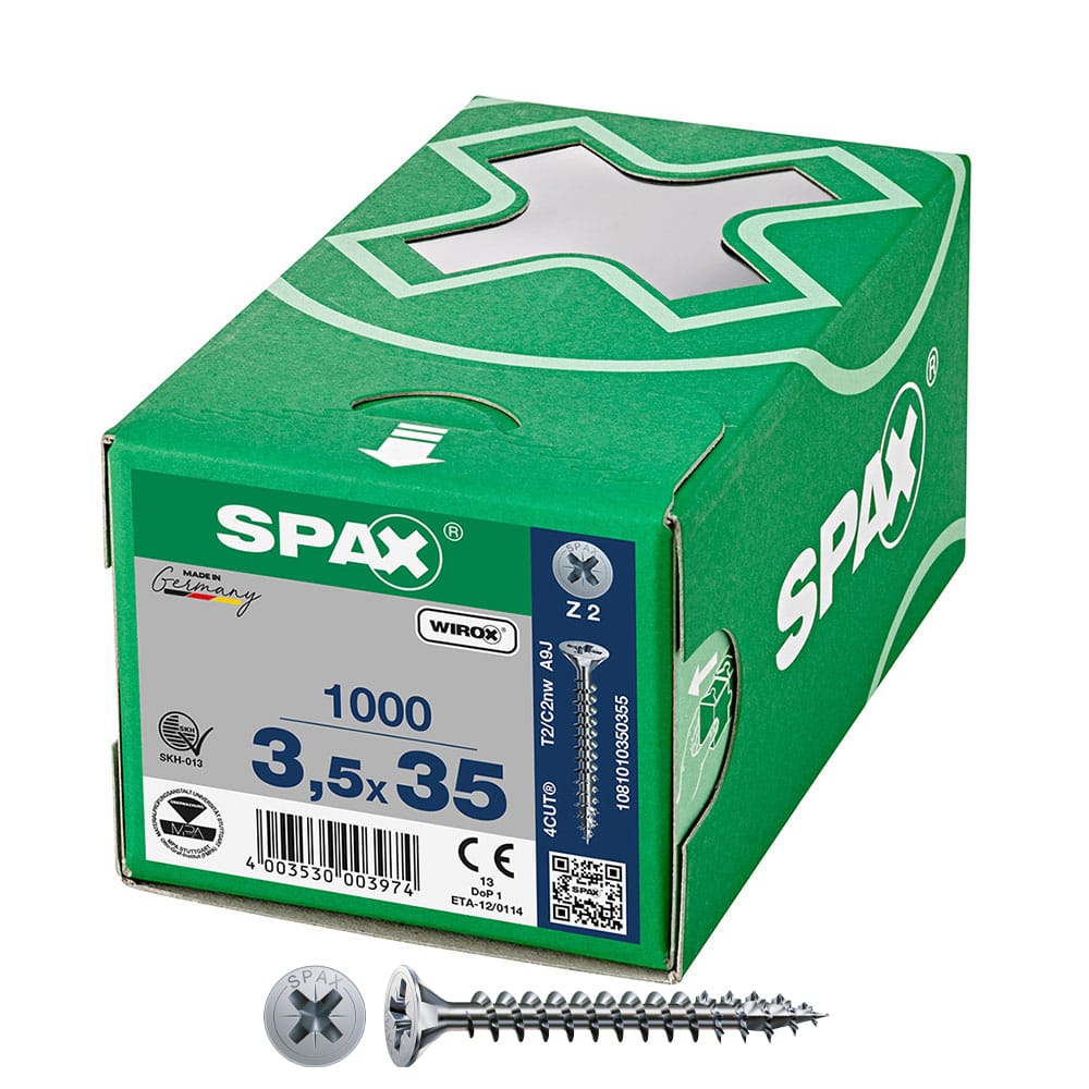 Caixa 1000 unidades. parafuso de cabeÃ§a plana universal wirox 3,5x35mm z2_0