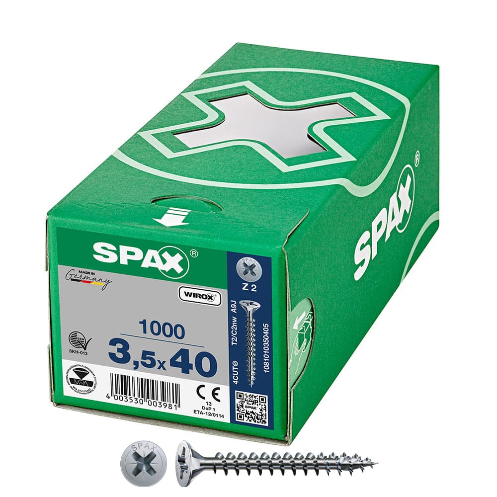 Caixa 1000 unidades. parafuso de cabeÃ§a plana universal wirox 3,5x40mm z2_0