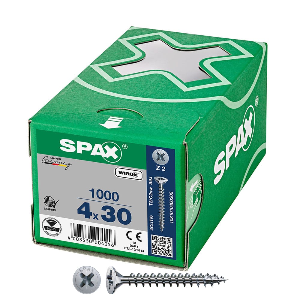 Caixa 1000 unidades. parafuso de cabeÃ§a plana universal wirox 4x30mm z2_0