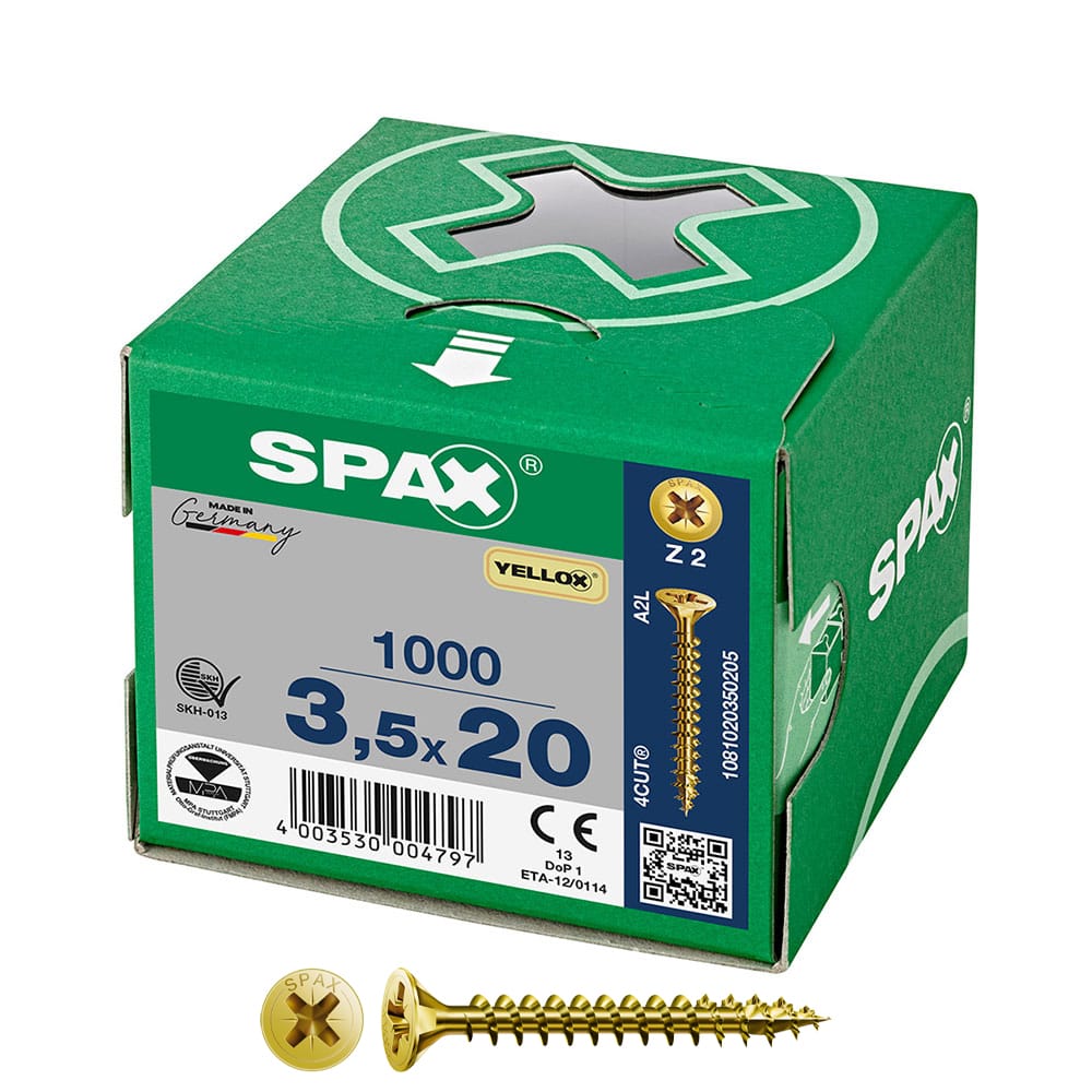 Caixa 1000 unidades. parafuso de cabeÃ§a plana universal yellox 3,5x20mm z2_0