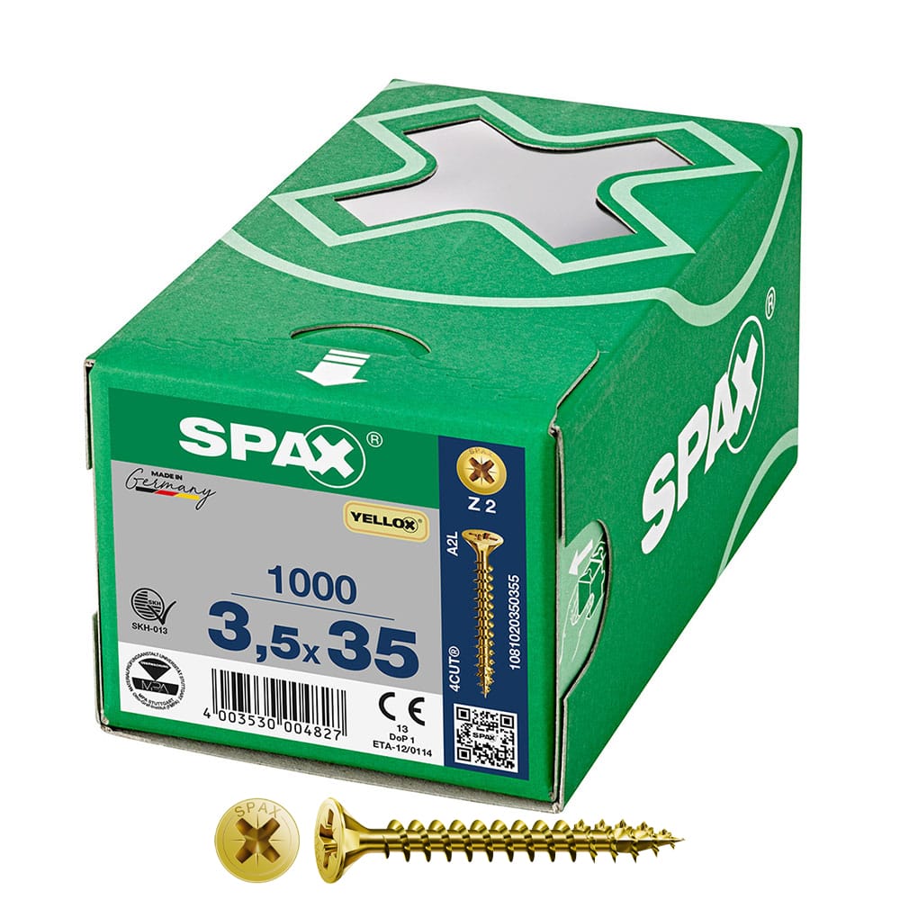Caixa 1000 unidades. parafuso de cabeÃ§a plana universal yellox 3,5x35mm z2_0
