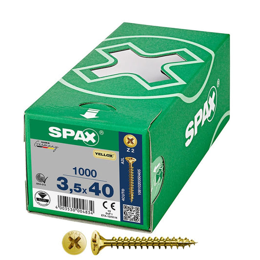 Caixa 1000 unidades. parafuso de cabeÃ§a plana universal yellox 3,5x40mm z2_0