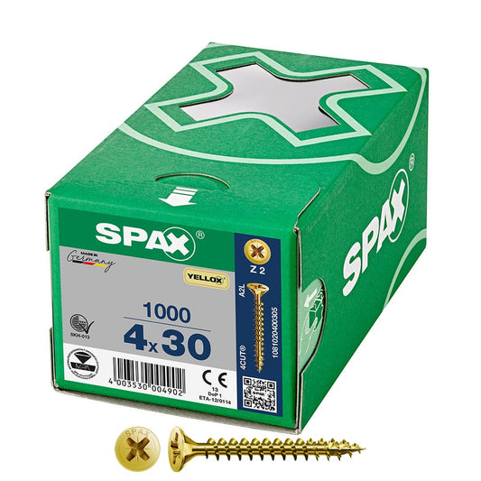 Caixa 1000 unidades. parafuso de cabeÃ§a plana universal yellox 4x30mm z2_0