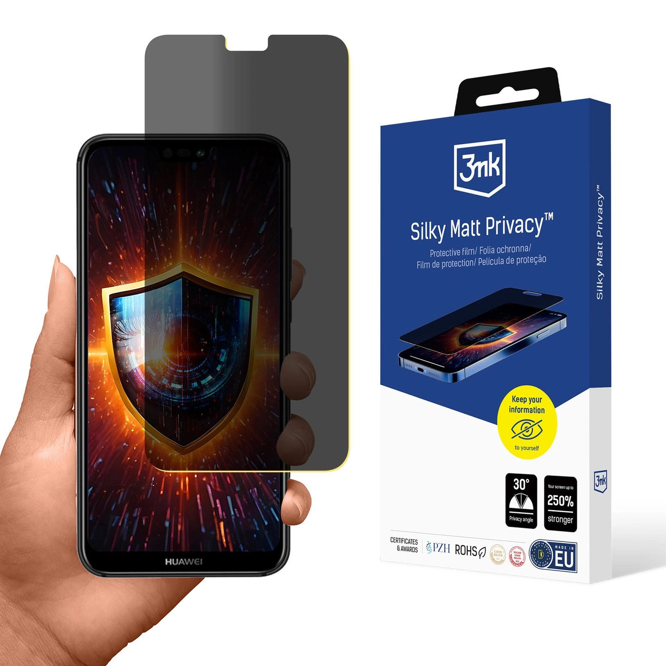 Folia ochronna prywatyzująca matowa 3mk Silky Matt Privacy na Huawei P20 Lite_0