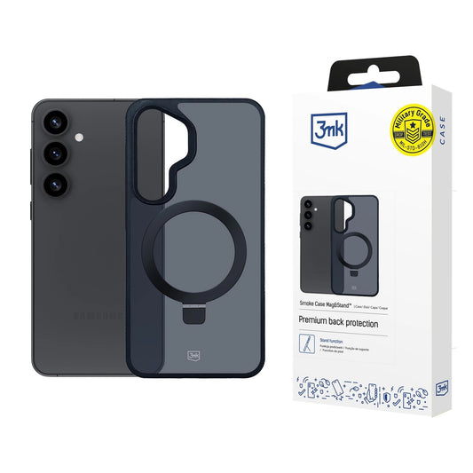 3mk Smoke Case Mag&amp;Stand for Samsung Galaxy S25+ - black_0