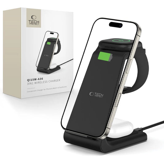 Stacja ładująca Tech-Protect QI15W-A36 3w1 dla Apple - czarna_0