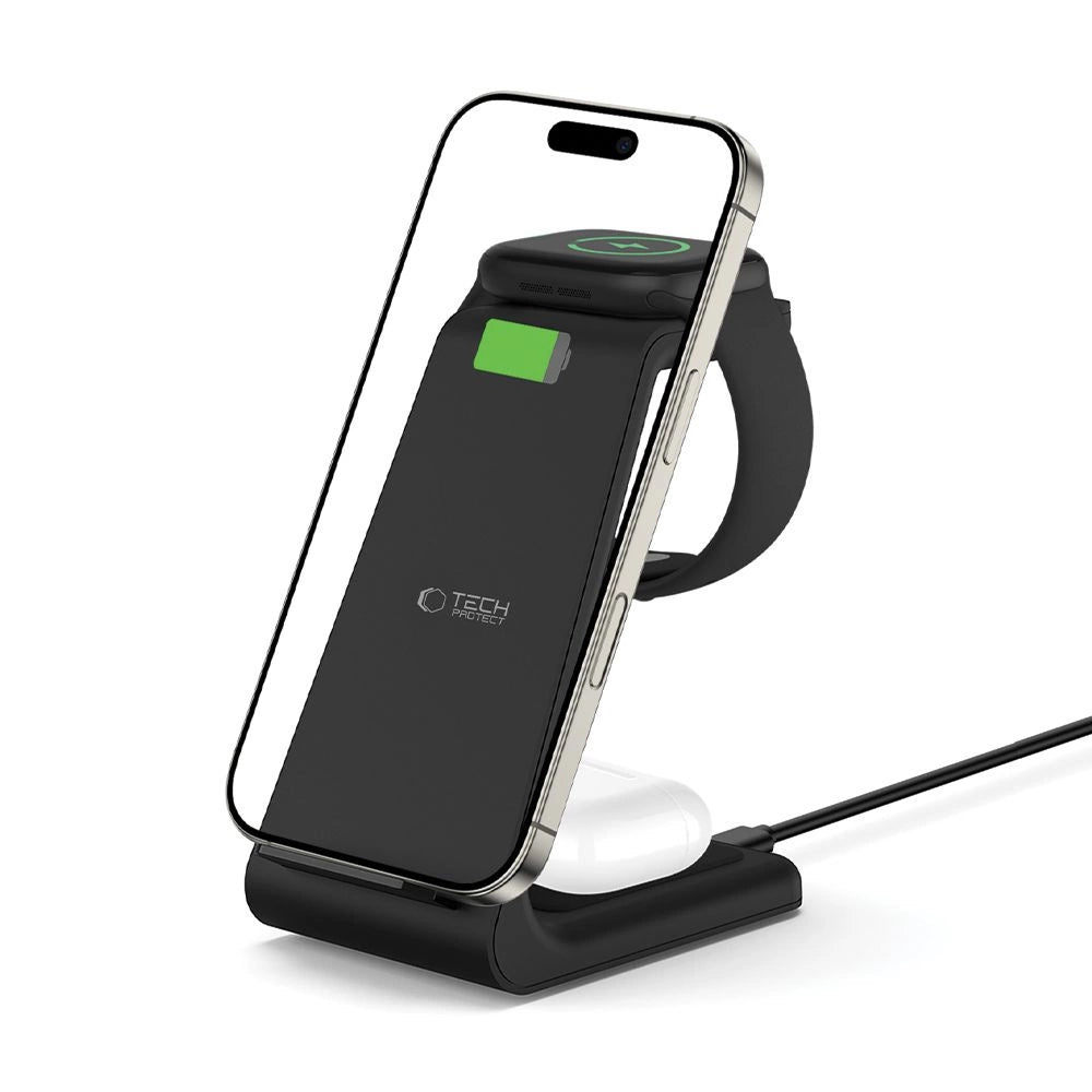 Stacja ładująca Tech-Protect QI15W-A36 3w1 dla Apple - czarna_1