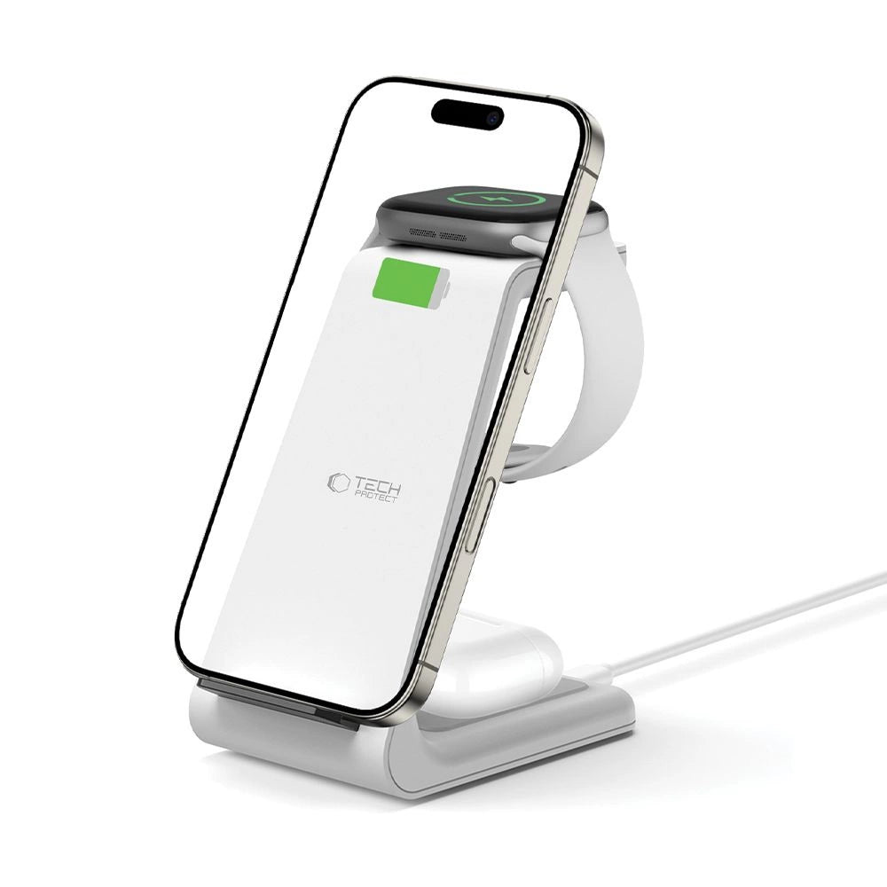 Stacja ładująca Tech-Protect QI15W-A36 3w1 dla Apple - biała_1