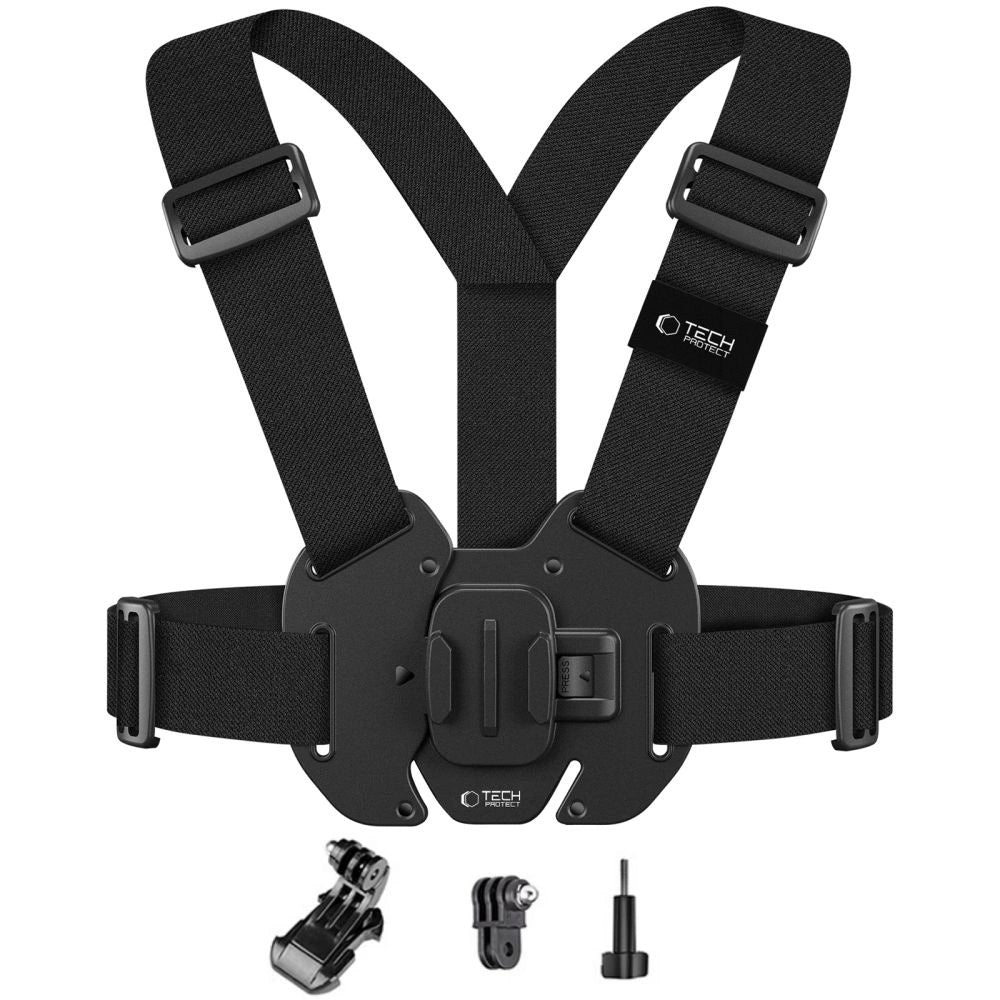 Szelki na klatkę piersiową Tech-Protect GA100 Chest Mount do GoPro / DJI - czarne_0