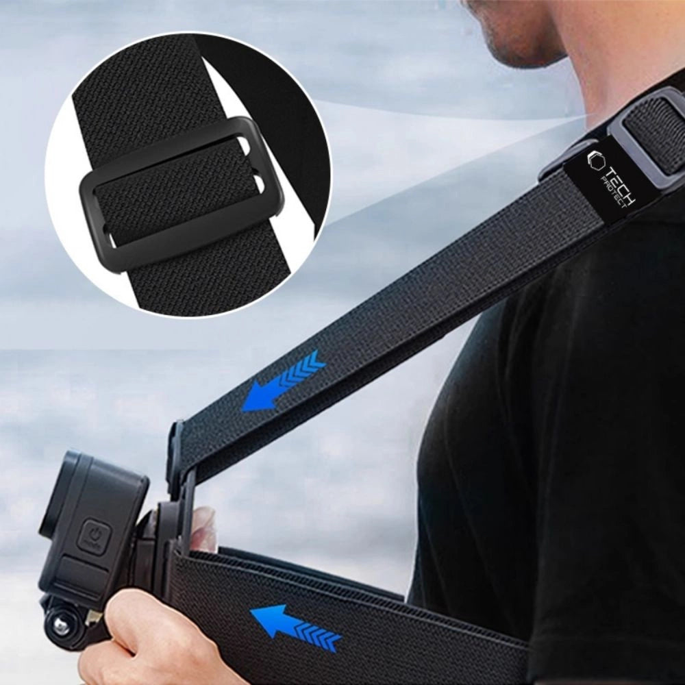 Szelki na klatkę piersiową Tech-Protect GA100 Chest Mount do GoPro / DJI - czarne_1