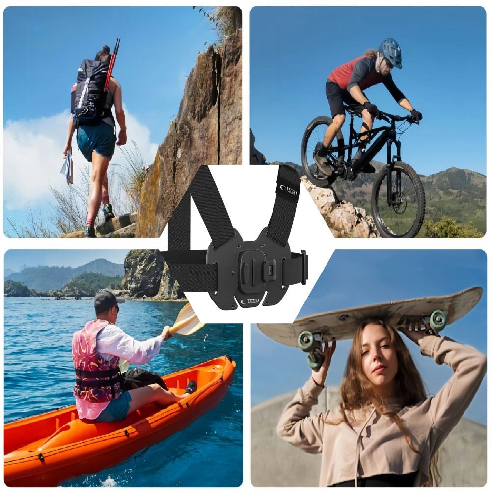 Szelki na klatkę piersiową Tech-Protect GA100 Chest Mount do GoPro / DJI - czarne_6