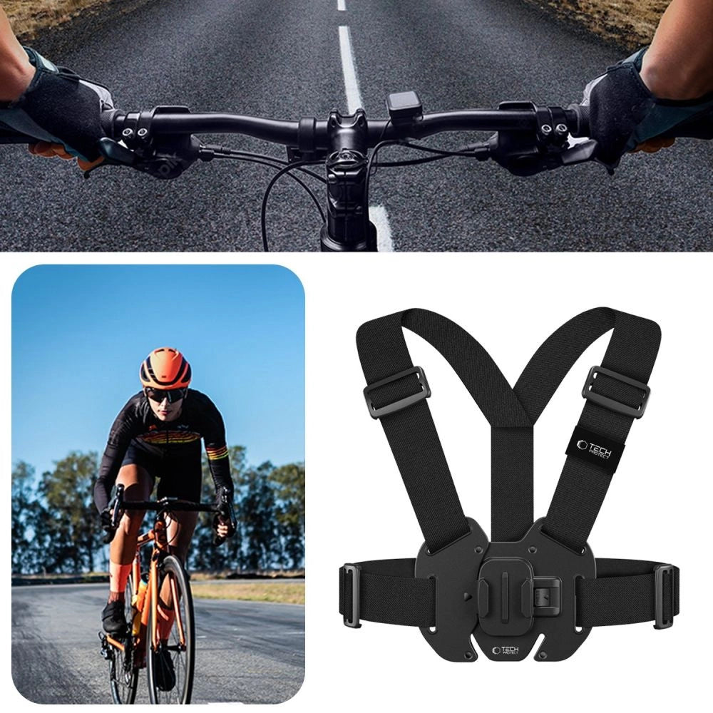 Szelki na klatkę piersiową Tech-Protect GA100 Chest Mount do GoPro / DJI - czarne_2